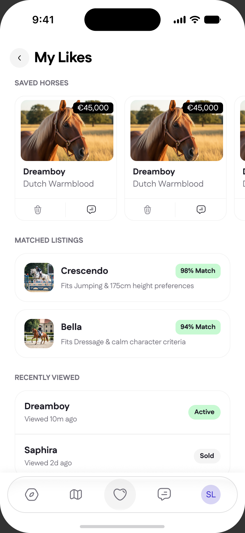 Astride app: See your matches
